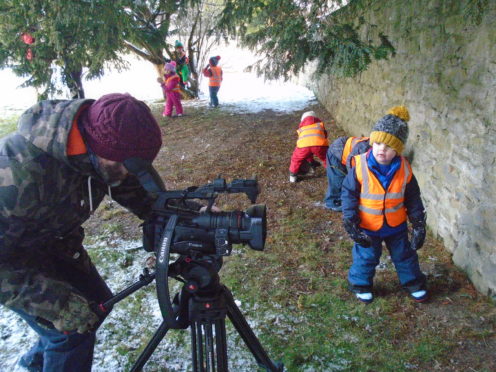 Students from Tomintoul and Glenlivet helped create the film to be screened at Drumin Castle.