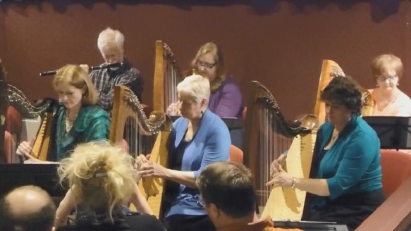 Harpa playing at the Tolbooth in Forres in 2015