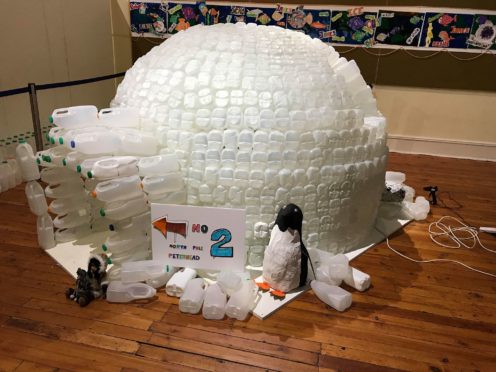 The milk carton igloo at Arbuthnot Museum in Peterhead.