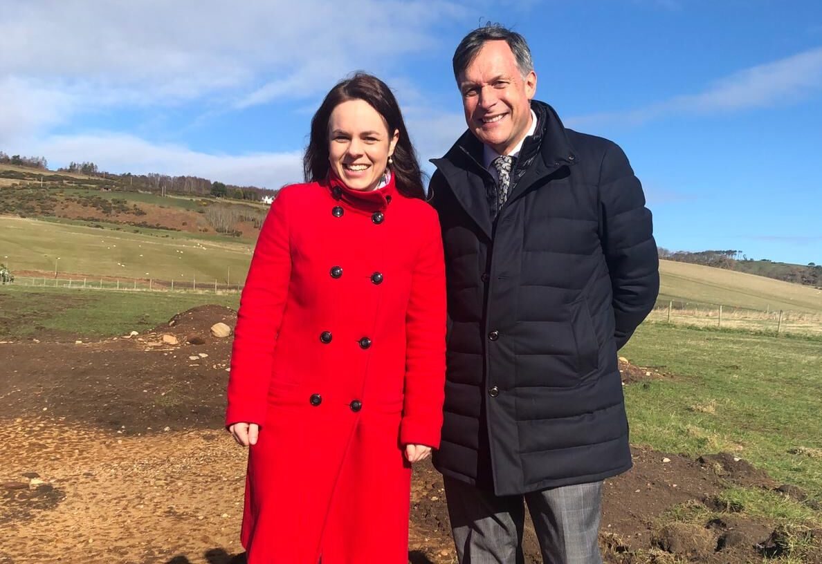 Kate Forbes MSP and Ron Taylor, Parklands managing director at the site of the new development in Fortrose