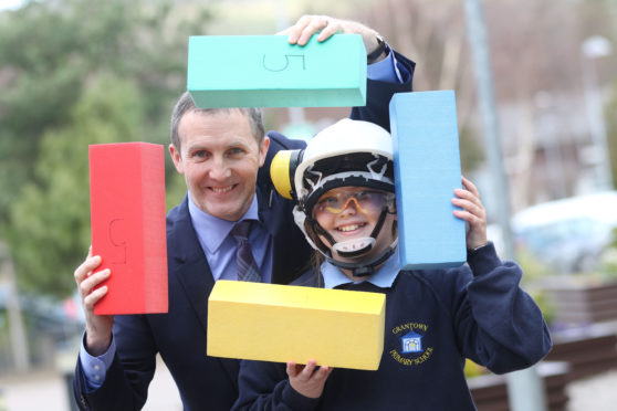 Michael with 10-year-old Paige Gray from Grantown.