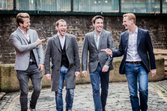 The usual Opera Boys line-up. For this show, Colin Bryce (second right)  was replaced by Nathan Winn (not pictured).