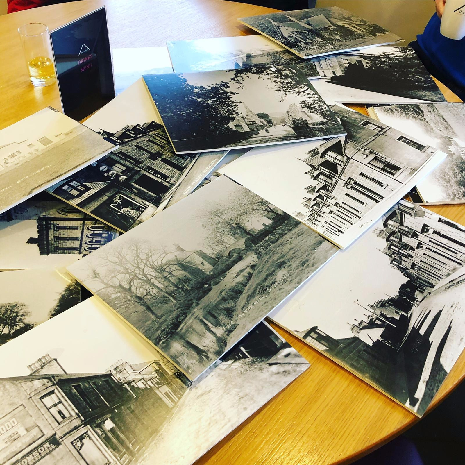 The photographs which used to line walls of the Lodge have been damaged beyond repair
