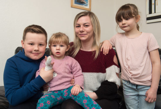 Brooklyn Arnott with sisters Lexi and Aleisha Grant and Mum Samantha Ross.