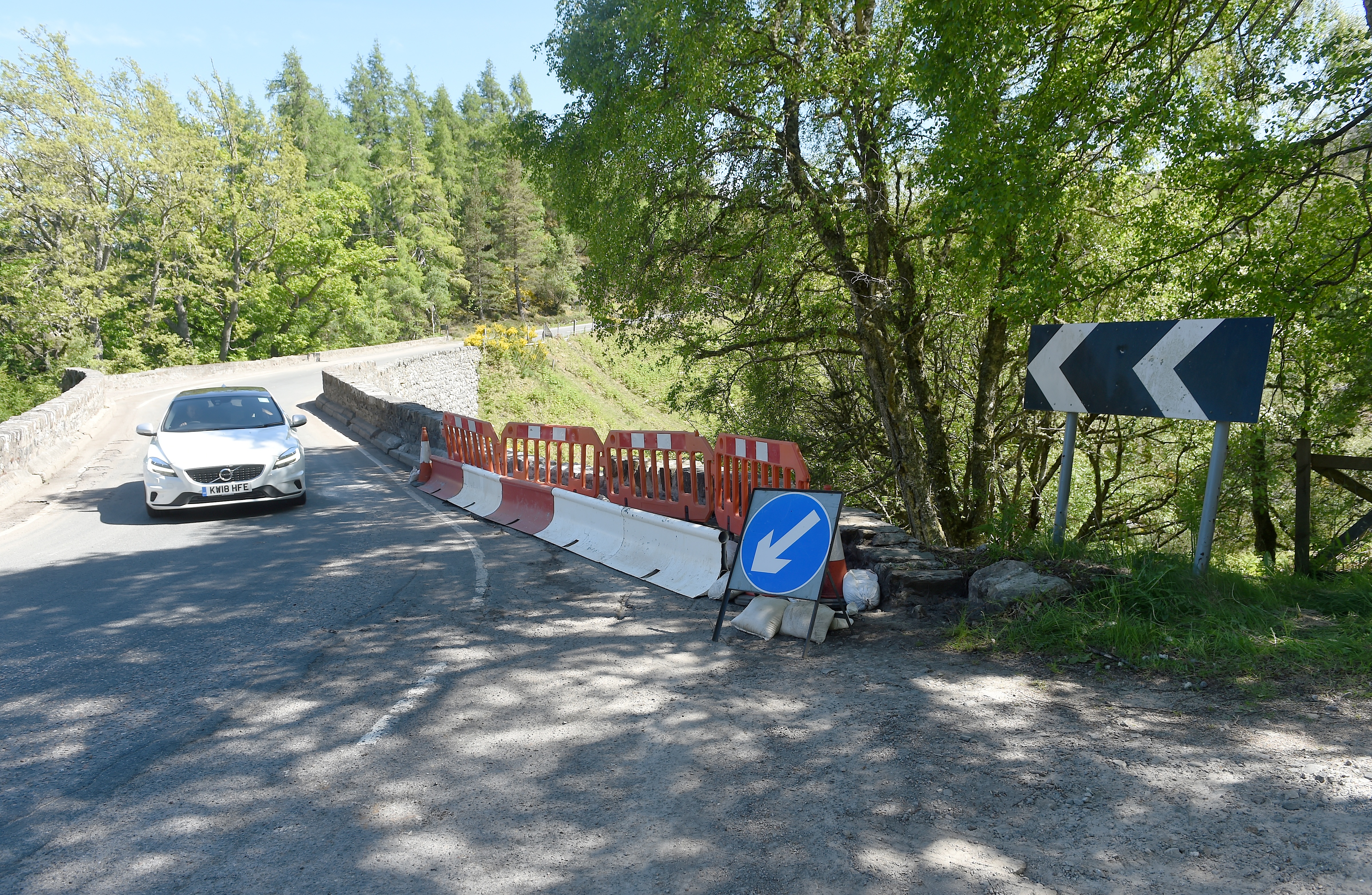 Bridge on the Struie in Ross-shire where Evan Cameron was killed after his vehicle went through the barrier.