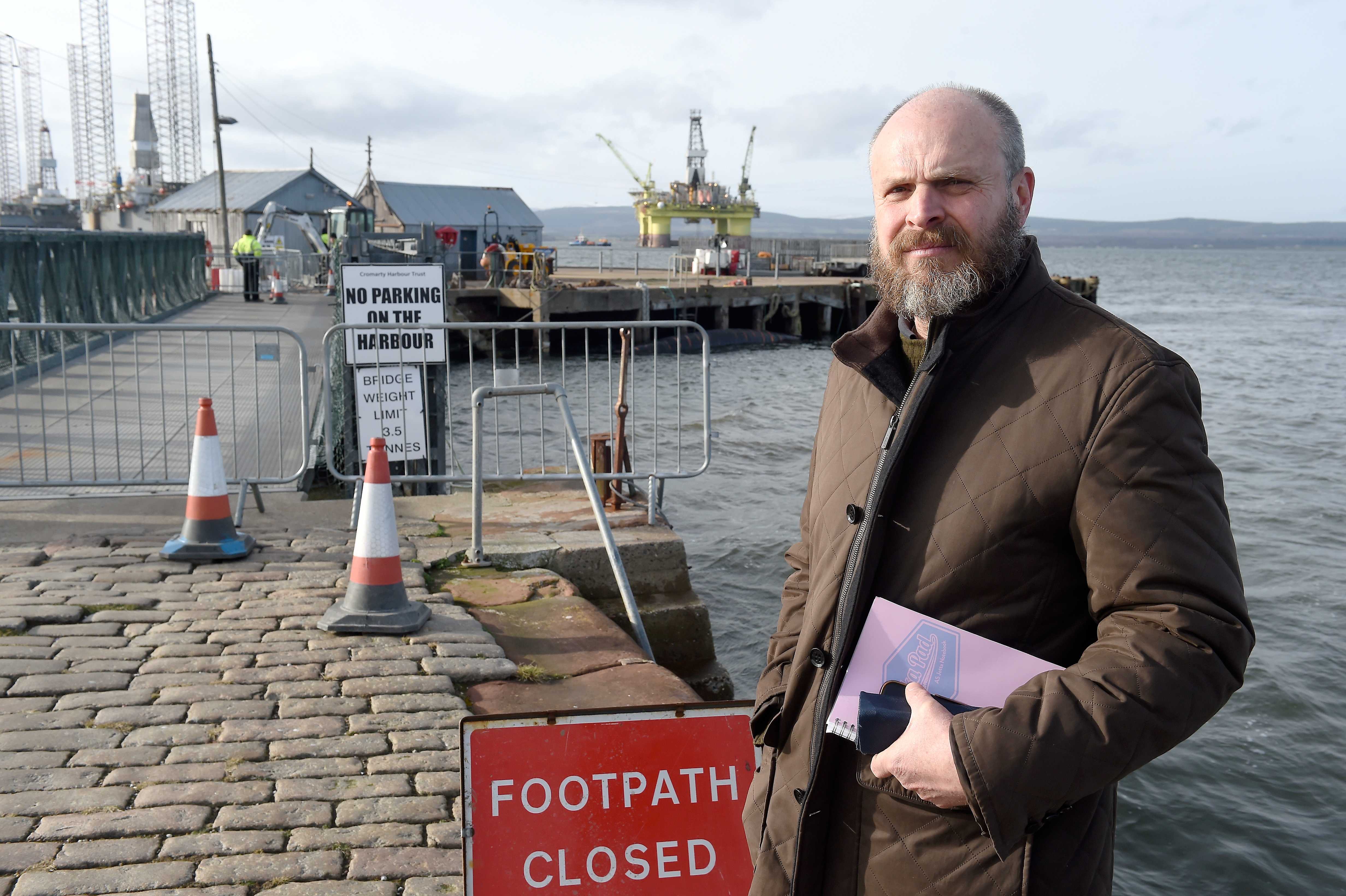 Tony Vandyke, chairman of the Cromarty Harbour Trust at the site where the object was discovered.