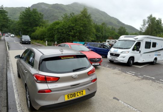 A very busy Glenfinnan Monument visitor centre.