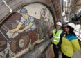 Restoration of the mosaic panels on the AI Welders building on Academy Street,