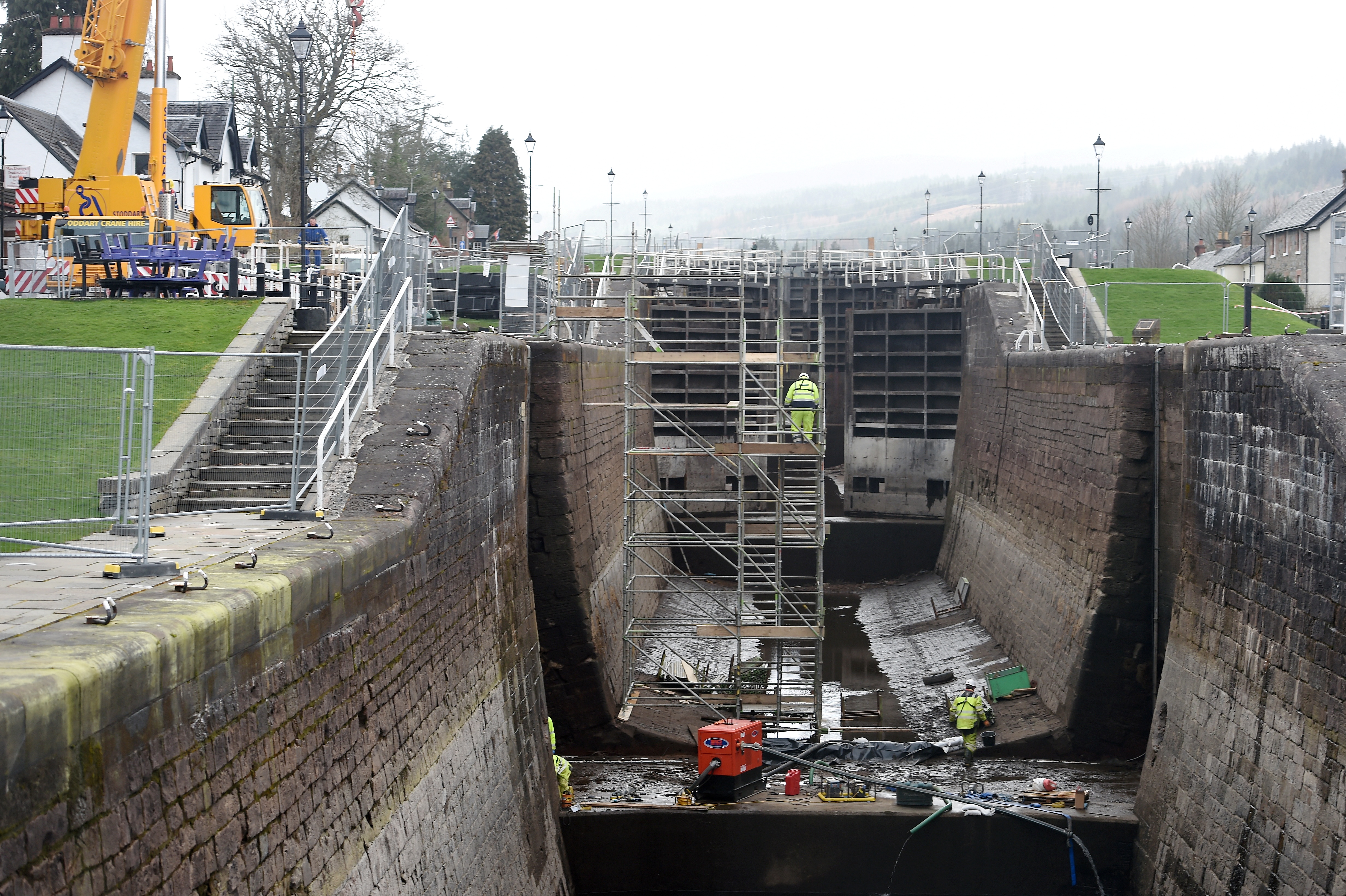 Engineers at work on the Caledonian Canal