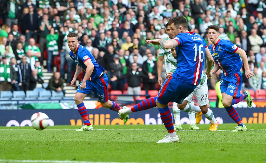 Inverness CT's Greg Tansey scores his side's equalising goal from the penalty spot