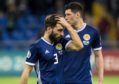 Scotland's Graeme Shinnie show's his frustration at full-time.