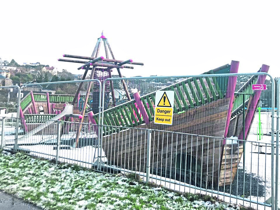 The playpark in Oban which has been sealed off for a year.