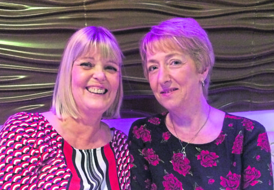 Stella and Donella in Shetland while out for a celebratory meal to mark the ten year anniversary of Stella receiving Donella’s kidney.