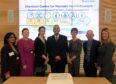 The first anniversary of the official opening of the University’s Centre for Women’s Health Research. From left, Dr Abha Maheshwari, Dr Andrea Woolner, Dr Mairead Black, Prof Mohamed Abdel-Fattah, Prof Maggie Cruickshank, Prof George Boyne (Principle) and Liz Bowie Director of Development & Alumni Relations.
06/04/19
Picture by KATH FLANNERY