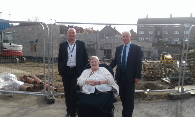 Tom Gilchrist, Jean Kemp and Trevor Garlick at Dee View Court in Aberdeen.