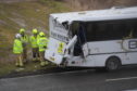 A bus and lorry were involved in a collision on the A90 road