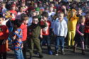 Balmedie Primary School took part in a huge sponsored flash-mob to raise funds for Comic Relief