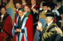 The Sultan of Brunei, receives an Honorary Doctor of Law degree at an Aberdeen University graduation ceremony in 1995.