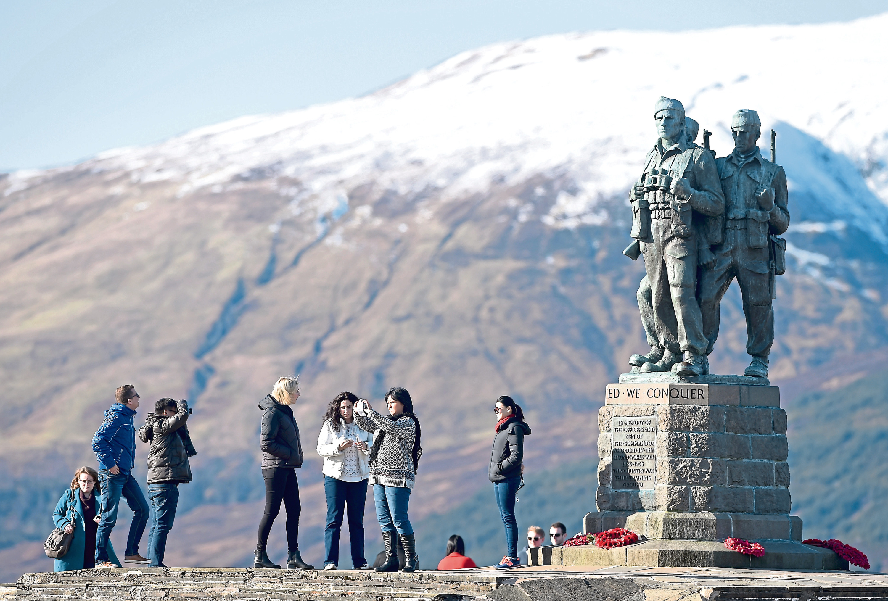 Picture by SANDY McCOOK   27th February '16

Tourits at the Commando Memorial, Spean Bridge on a bright winters day at the weekend.