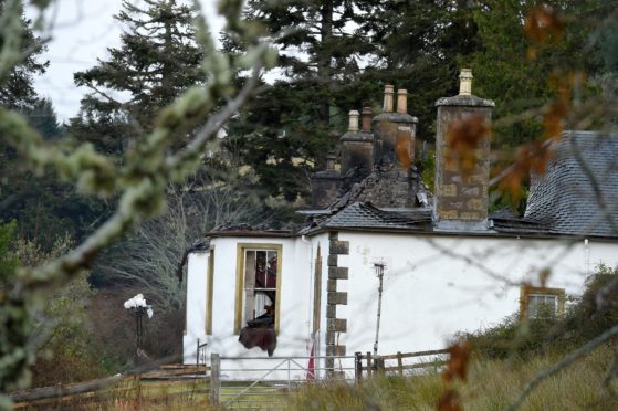 The ruined Boleskine House, Foyers the day after it was gutted by fire in 2015.