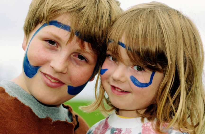 David 11 and Corinna Setterington 4, with faces painted. Picture Simon Walton