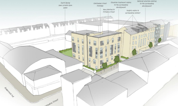 A design image of how the new flats could look on Pittodrie Street