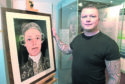Inverness artist Hew Morrison with his newly unveiled portrait of Bonnie Prince Charlie which is on display in Inverness Museum and Art Gallery.
Picture by Sandy McCook.