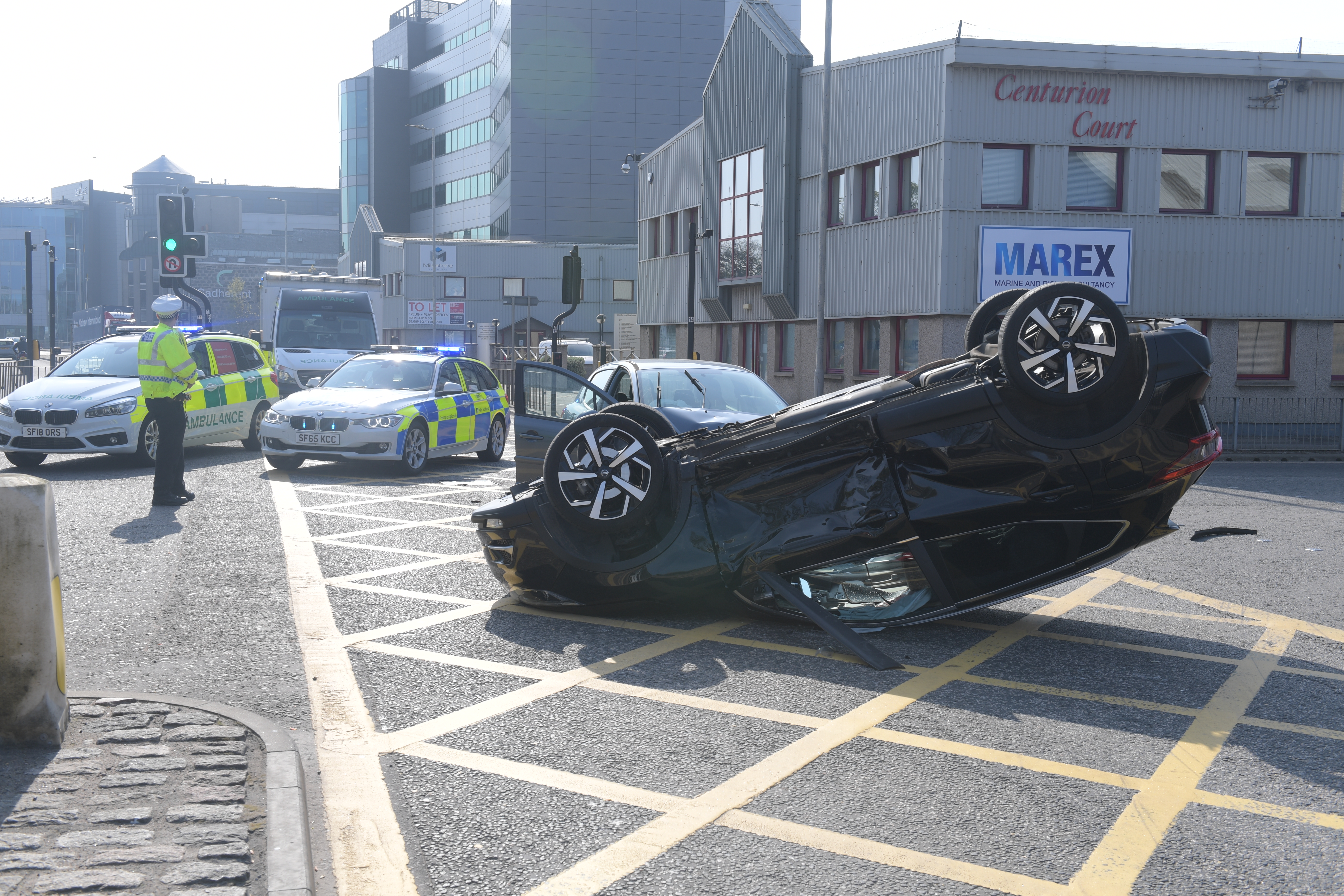 The scene of the collision in Aberdeen