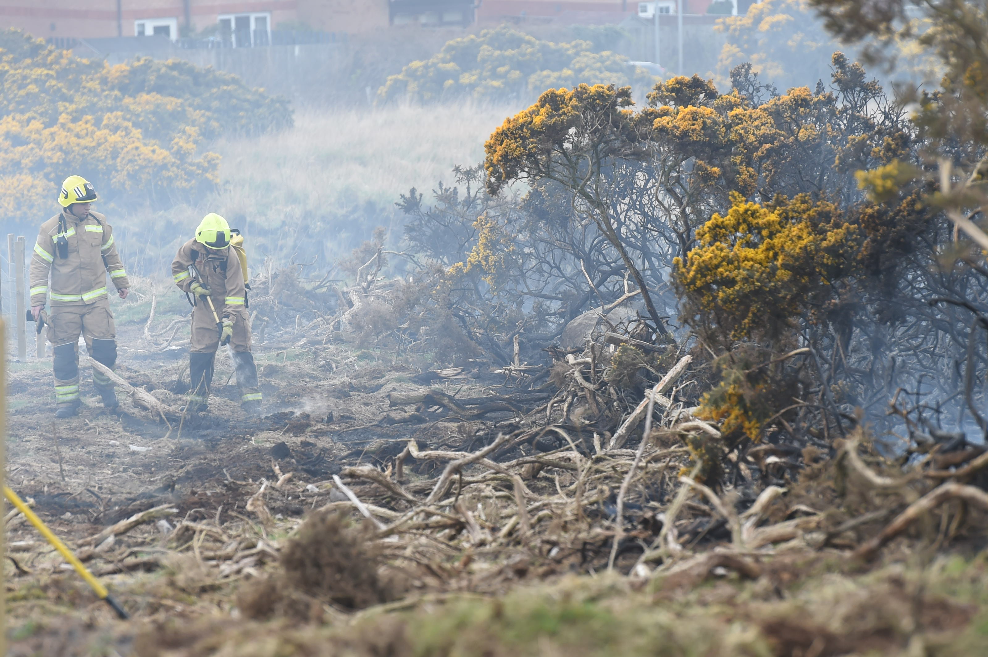 Firefighters at the Scotstown Nature Reserve in Aberdeen