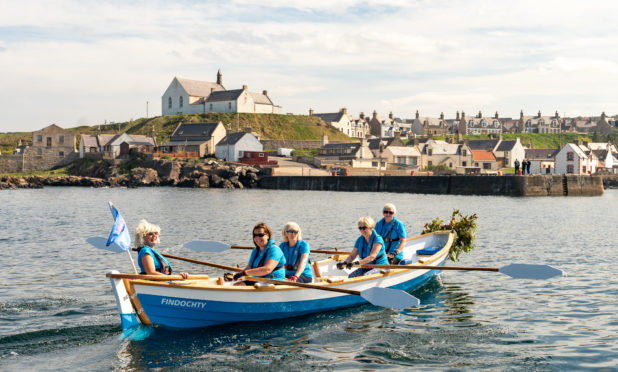 Findochty Rowing Club launching its new skiff that it has spent the last year building.