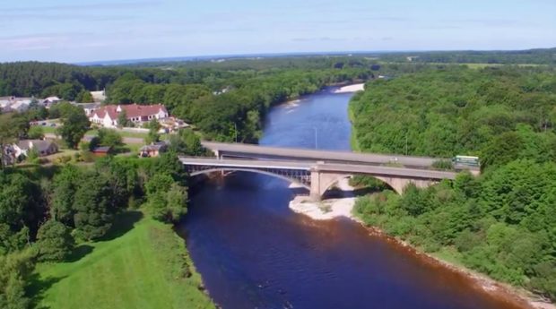 The A96 bridge over the River Spey at Fochabers.