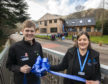 Adventurer Alex Staniforth with Glen Nevis Youth Hostel Manager, Caroline Knox after the official opening ceremony.