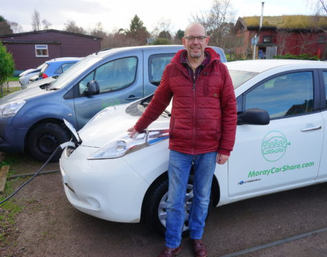 Gordon McAlpine with some of the Moray Carshare fleet