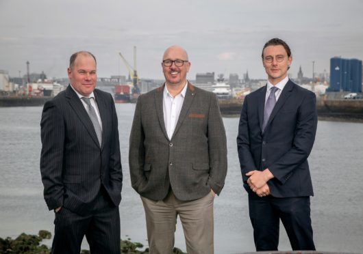 Left to right: Mike Watson, David Sheret (Archer Knight) and Kenneth Bell of Gneiss Energy