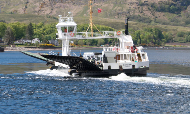 The Corran Ferry crosses the Narrows to Ardgour. Image: Sandy McCook/ DC Thomson.