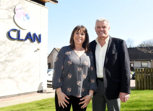 Aberdeen FC chairman Dave Cormack and wife Fiona at Clan House.