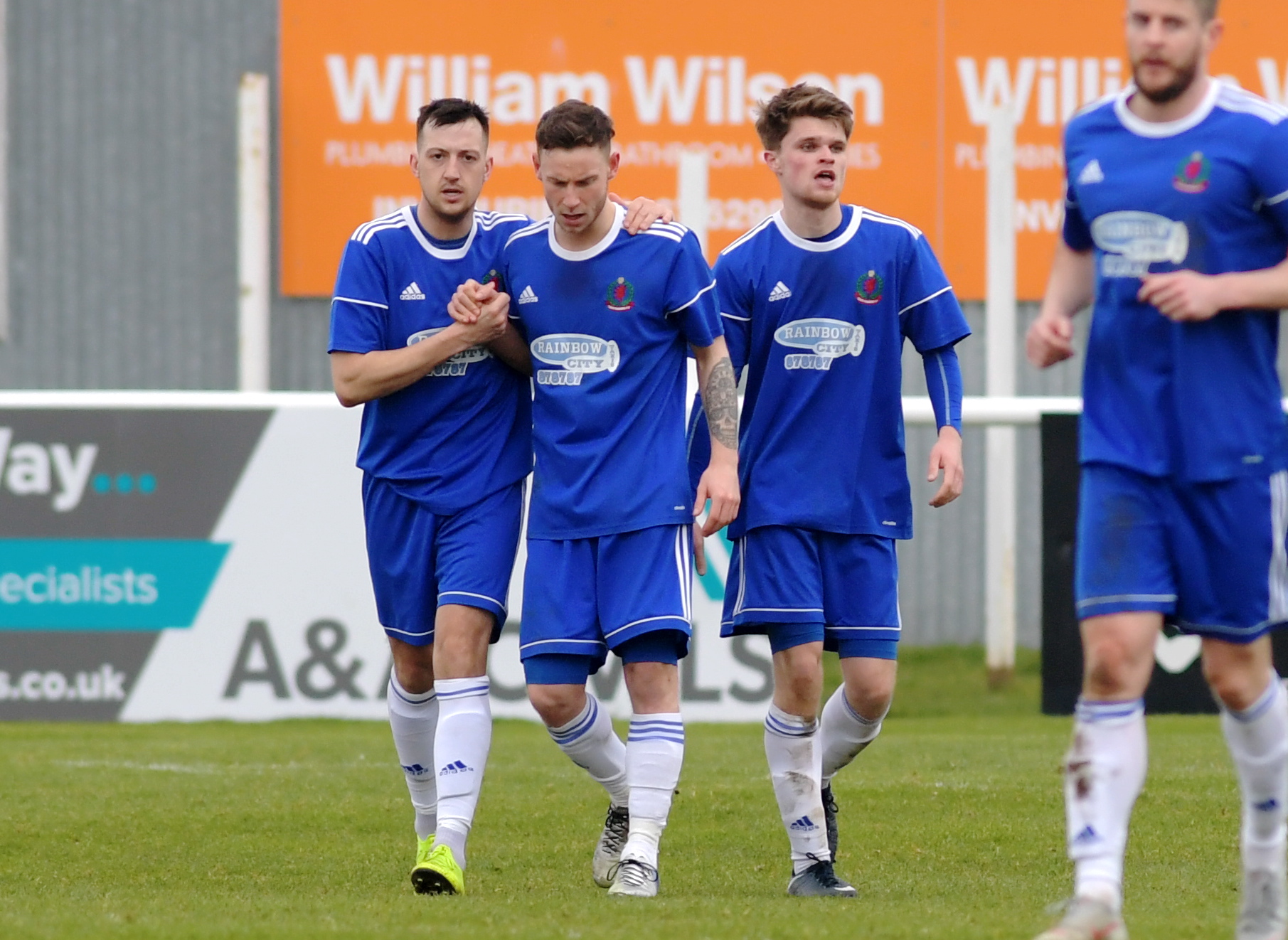Cove celebrate Sam Burnett's goal.
Picture by KATH FLANNERY