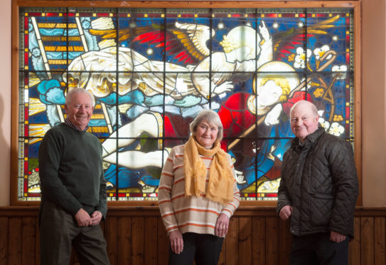 Pictured: Rhoda Burns, chairwoman of Friends of Forglen Hall with Andrew Webster, secretary and Jim Bayne, secretary of Alvah & Forglen Community Council)

Pictures by Jason Hedges