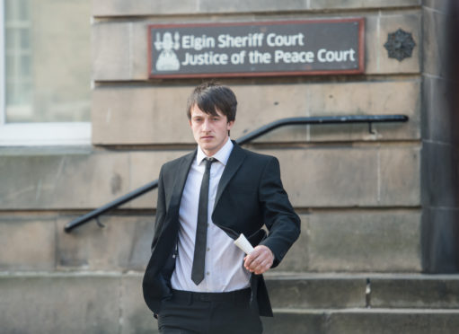 Hamish Couttie leaving Elgin Sheriff Court.