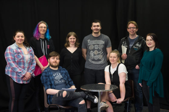 The cast L2R - Lea Niven-Smith, Kieran Allan, Lewis Creamer, Rebecca Finnie, Jack Williams, Ellen Shaw, Kenny McCallum (producer) Mariska Irvine.

Pictures - Jason Hedges