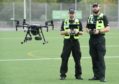 Police Scotland launch their Remotely Piloted Aircraft Systems in Inverness. (L-R) PC Russell Copp and PC Jamie Durkin.