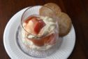 Michael Smith's rhubarb fool with ginger and oatmeal biscuits.
Picture by Sandy McCook