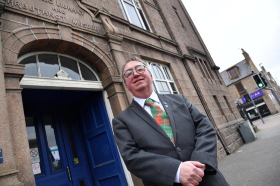 Councillor Stephen Calder at the Arbuthnot Museum in Peterhead.