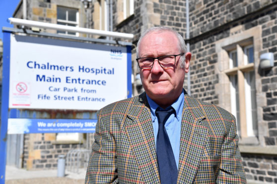 BANFF AND MACDUFF COMMUNITY SAFETY GROUP CHAIRMAN RICHARD MENARD AT THE BANFF SURGERY.