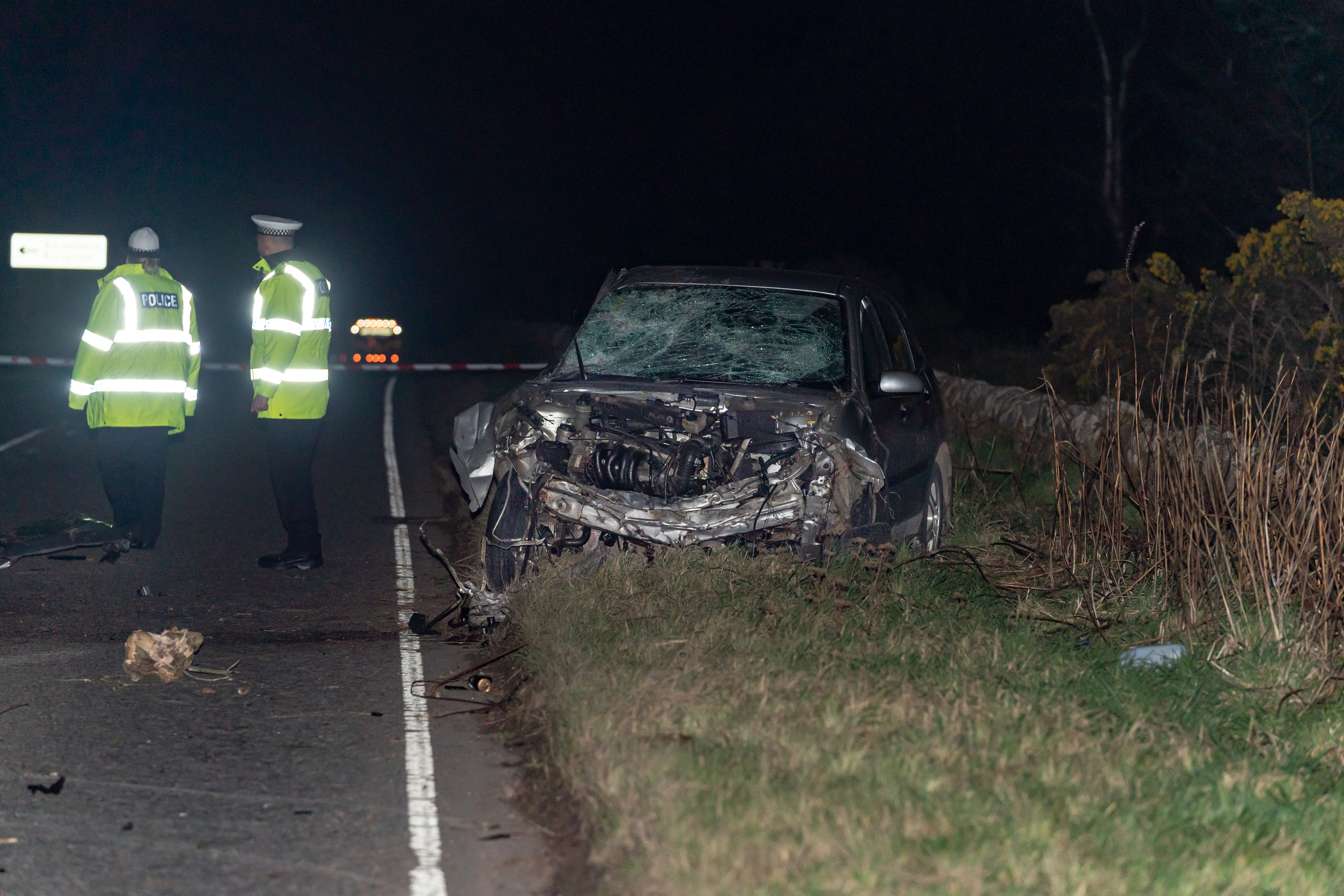 The scene on the A98 road between Buckie and Cullen.