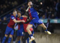 Anthony McDonald celebrates after Inverness' win over Ross County in the Scottish Cup.