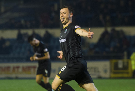 Darren McCauley celebrates a goal against Morton.