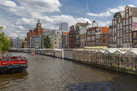 The famous floating flower market in Amsterdam.