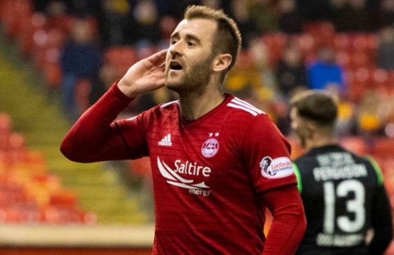 Aberdeen's Niall McGinn celebrates his goal.