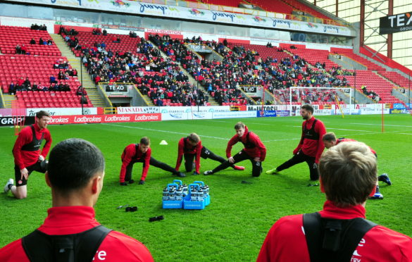 Aberdeen FC training in front of the supporters at Pittodrie, Aberdeen. 
Pictures by Jim Irvine